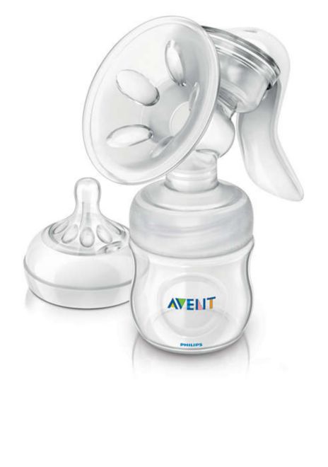 Philips AVENT / Молокоотсос ручной Natural с бутылочкой, SCF330/20